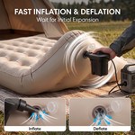Topika - Flocked Air Bed For Camping, Outdoor Air Mattress & Electric Pump