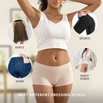 Lekkon Seamless No-Show Ribbed Boyleg Lady Panties, Full-Coverage Underwear