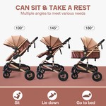 Topika Baby Travel System 3-in-1 with Car Seat, Baby Stroller for 0-36m