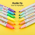 ZEYAR 12-Colour Dual Tip Highlighters - 6 Mild Macaron & 6 Candy Colours