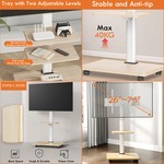 TopikaHome - Portable TV Stand with Wheels Compatible with 32-70", Swivel & Height Adjust