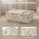 Topika Diaper Caddy Organizer Floral Baby Storage Basket with Handles