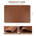 Topika Placemats 6Pack Faux Leather Table Mats 43x30cm Waterproof Oil-Proof