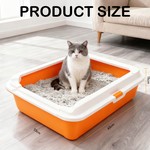 Topika Cat Litter Box with Scoop, Top Open, Easy Clean| Orange