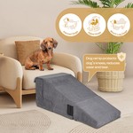Topika Adjustable 3-in-1 Pet Stairs, Pet Ramp for Small Dogs & Cats