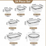 Topika - 24Piece Food Storage Containers With Lids, Black PP Meal Prep Set