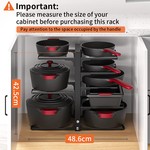 Topika - 8-Tier Pan Organiser Rack for Kitchen Adjustable Cabinet Storage