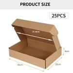Topika Corrugated Mailer Box 25 Pack, Durable Shipping Boxes for Packaging