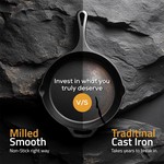 Topika Cast Iron Grill Pan Set 3 Piece with Silicone Handle Covers & Grip