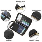 Topika Travel Passport Holder with Zipper, RFID Passport Wallet for unisex