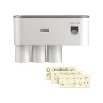 Topika 3 Cup Wall-Mounted Toothbrush Holder, Automatic Toothpaste Dispenser