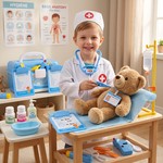 Topika Kids Doctor Kit for Dress-Up, Pretend Clinic Play 35 Pieces