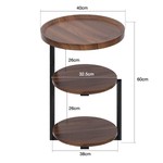 Topika - Round Side Table, 3-Tier Small Table For Bedroom And Living Room