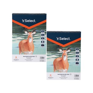 VSelect - A4 Watercolor Paper Pad, 300gsm, 12 Sheets, Spiral Bound