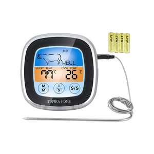 Topika - Digital Oven Thermometer - LCD Timer - Probe - 1m Cord