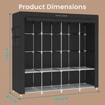 TopikaHome -Portable Closet Organiser with Cover, 4 Rods, Shelves & Pockets