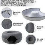 TopikaPet - Cosy Cat Tunnel Bed for Indoor Cats, Detachable & Washable