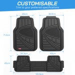 Topika 3pcs PVC Car Mats, Trim-To-Fit Floor Mats For Cars, Trucks And SUVs