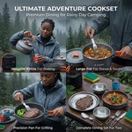 Topika Larger 21pcs Camping Cookware Set for 2, Outdoor Cooking & Picnics