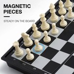 Topika Magnetic Chess & Checkers Set with Extra Queens Portable Board