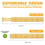 Topika Bamboo Drawer Divider Adjustable Expandable Drawer Devider Organiser