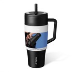 Topika - Leakproof Tumbler With Handle And Straw, 1200ml Car Cup, Black