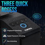 Topika Handgun Gun Safe for Home Auto Slide, Fingerprint & PIN& Key Access