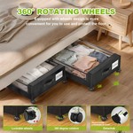 TopikaHome Underbed Storage with Wheels, Clear Lid & Labels, 2Pack