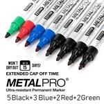 ZEYAR - 12 x Permanent Marker Set, Ultra-Resistant Fine Tip, 4 Colours