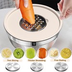 Topika-Mixing Bowls with Lids,Stainless Steel Bowl and Graters w/ Container