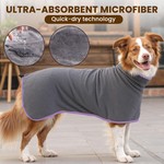 Topika Dog Bath Robe & Microfiber Drying Towel, Adjustable Hips, 3 Size