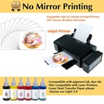 Topika - Printable Iron On Transfer Paper for T Shirts, 15pcs Light Fabric