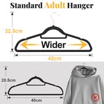 TopikaHome Velvet Non-Slip Heavy Duty Hangers, Metal Hooks