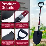 Topika Alloy Steel D-Handle Shovel - Heavy-Duty Garden, Camping & Car Spade