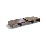 Topika - Monitor Stand Riser for 2 Screens, Adjustable Wooden Laptop Shelf