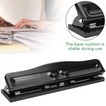Topika - Adjustable 4 Hole Puncher for Binder Ring Album Paper, 10 Sheet