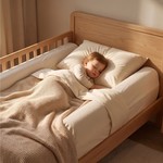 Topika 132cm Toddler Bed Edge Bumper with Soft Grey Minky Foam Barrier