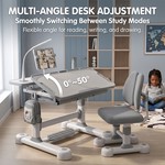 Topika Height Adjustable Kids Study Desk and Chair Set with LED Light