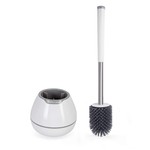 TopikaHome-Silicone Toilet Bowl Brush and Holder Set with Hair Tweezer Clip
