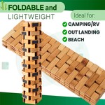 Topika - Wooden Slatted Bath Mat, Foldable Bamboo Anti Slip Shower Mat