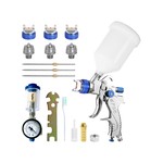 Topika - HVLP Air Spray Gun Kit with 1.4/1.7/2.0/2.5mm Nozzles, 600ml Cup