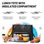 Topika Laptop Tote Bag with Small Black Pouch &Insulated Lunch Compartment