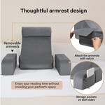 Topika Detachable Reading Pillow with Armrests, Read Chair&Headboard Pillow