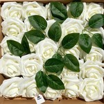 Topika Artificial Flowers 25pcs Foam Roses with Stems for wedding & decor