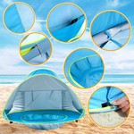Topika Baby Beach Tent Pop Up with Pool, UPF50+ Portable Sun Shelter