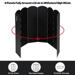 Topika Camping Stove Windscreen Folding, 60cm Tall Galvanised Steel Shield