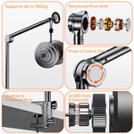 Topika - Magnetic Phone Stand Desk With Long Arm Clamp For Phone & Tablet