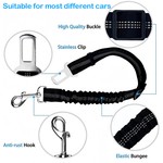 Topika 2 x Retractable Dog Car Seat Belts with Dog Bowl, Shock Absorbing