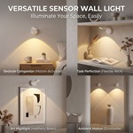 Topika - 2 Pack Rechargeable Picture Lights for Wall with Remote and Sensor