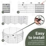 Topika Metal Exercise Puppy Play Pen with Door for Dogs